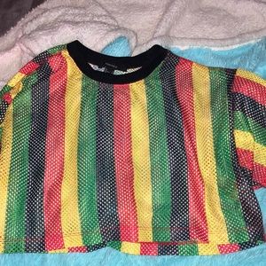Rasta colored forever 21 cut off shirt